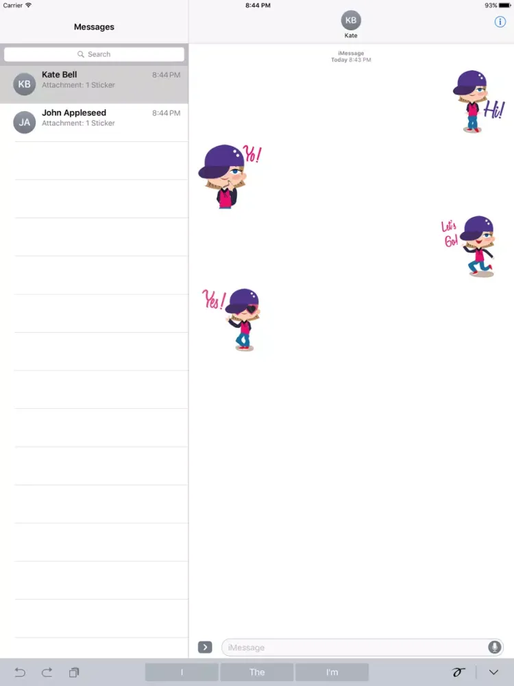 Capturas de pantalla de Animated Hip Hop GIRL Stickers for iMessage iPad 