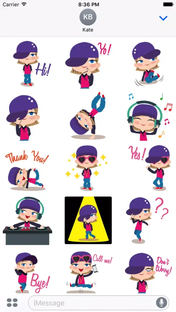 Capturas de pantalla de Animated Hip Hop GIRL Stickers for iMessage