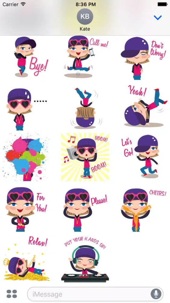 Capturas de pantalla de Animated Hip Hop GIRL Stickers for iMessage