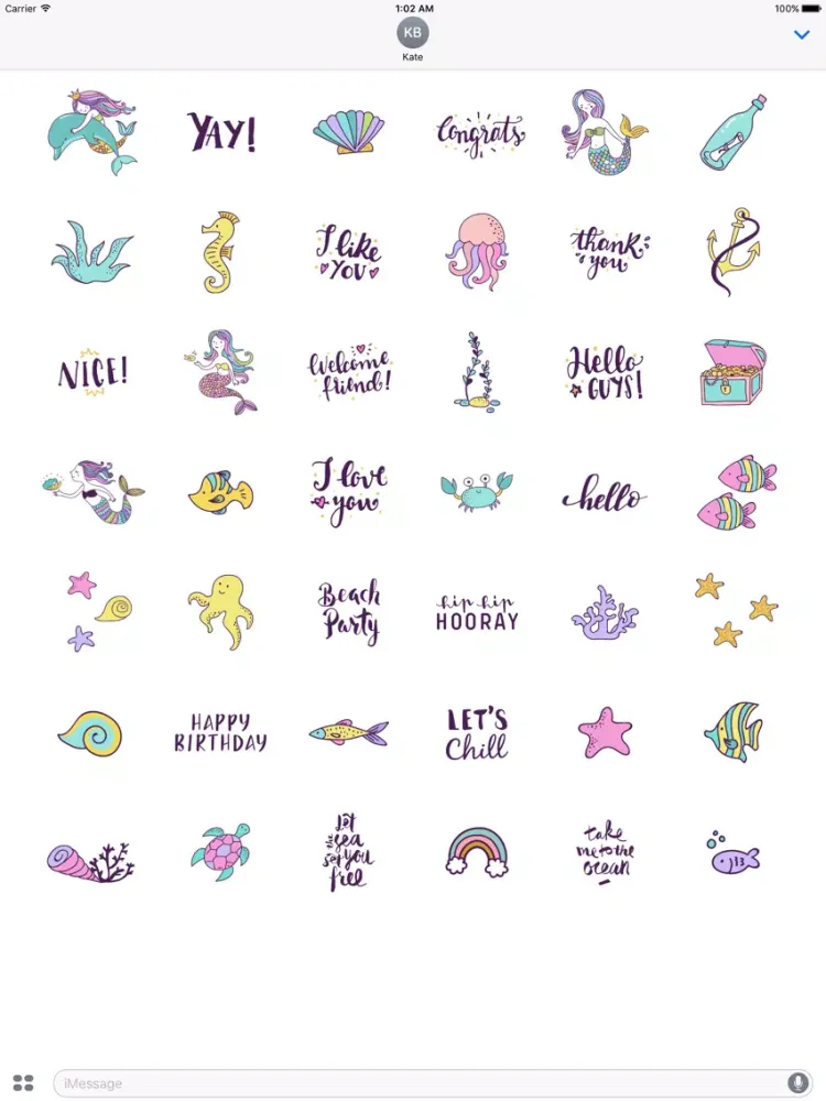 Скриншоты Beautiful Mermaids Under The Sea Stickers Pack iPad 