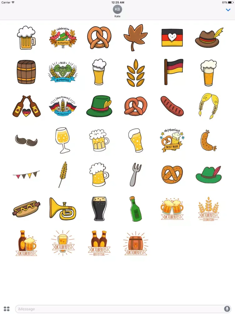 Oktoberfest Beer Festival Stickers for iMessage iPad  स्क्रीनशॉट