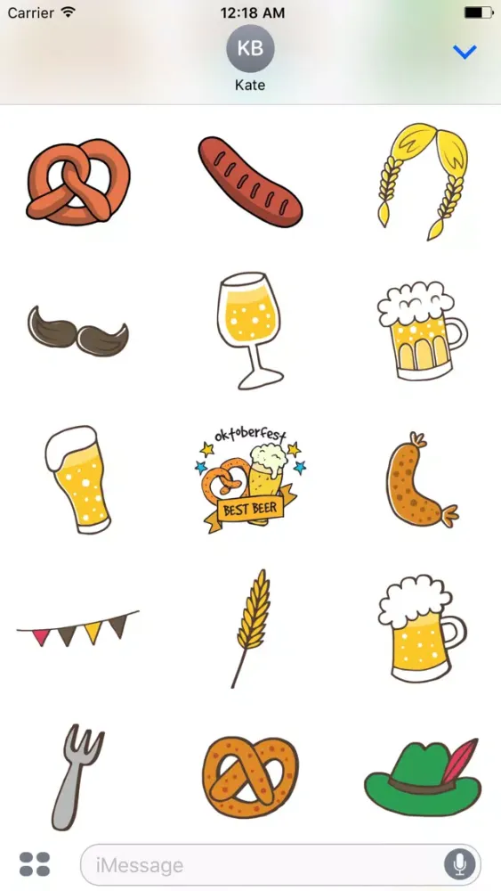 Oktoberfest Beer Festival Stickers for iMessage स्क्रीनशॉट