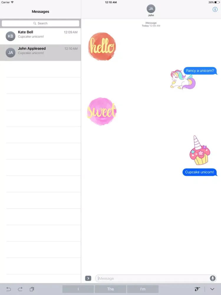 Pastel UNICORN Words Stickers iPad 应用截图