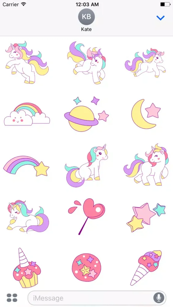 Pastel UNICORN Words Stickers应用截图