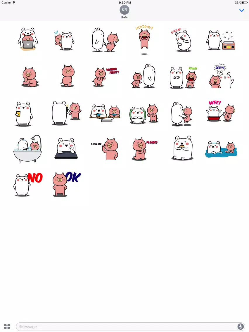 Animated PIg and BEAr Stickers iPad  Screenshots