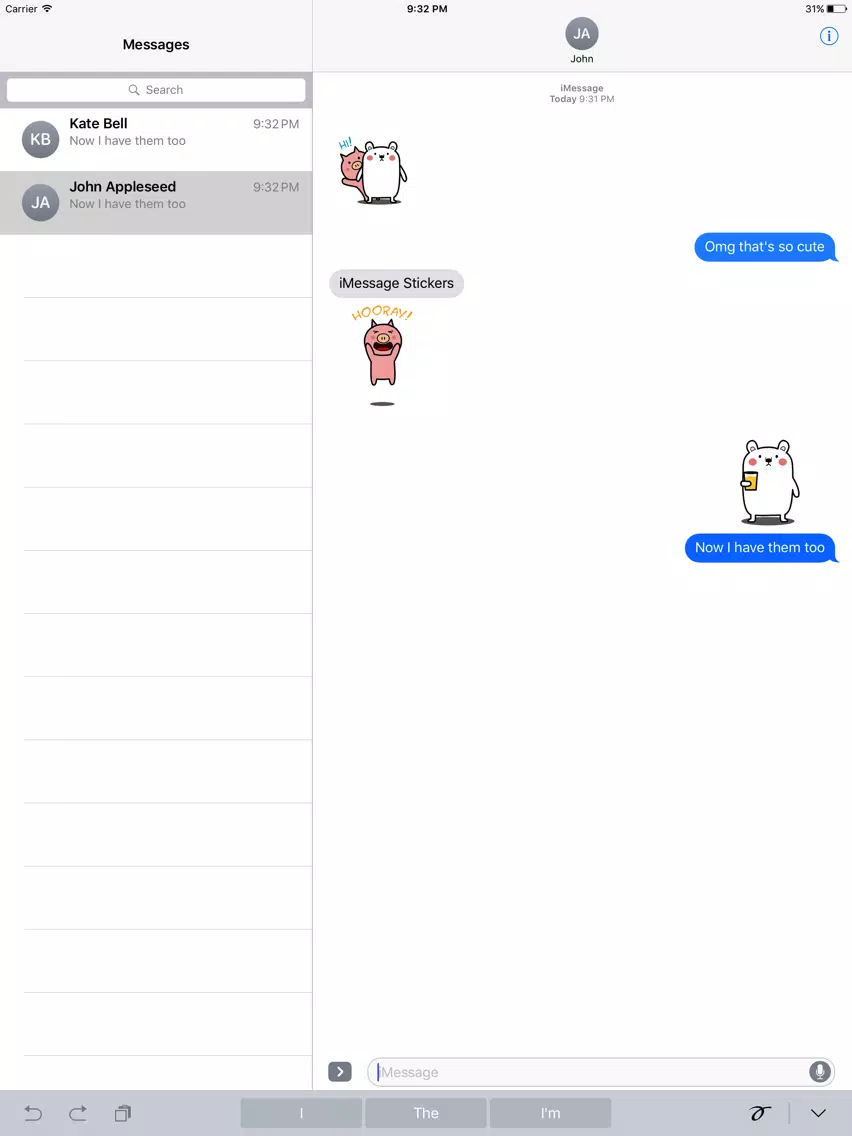 Animated PIg and BEAr Stickers iPad  Screenshots