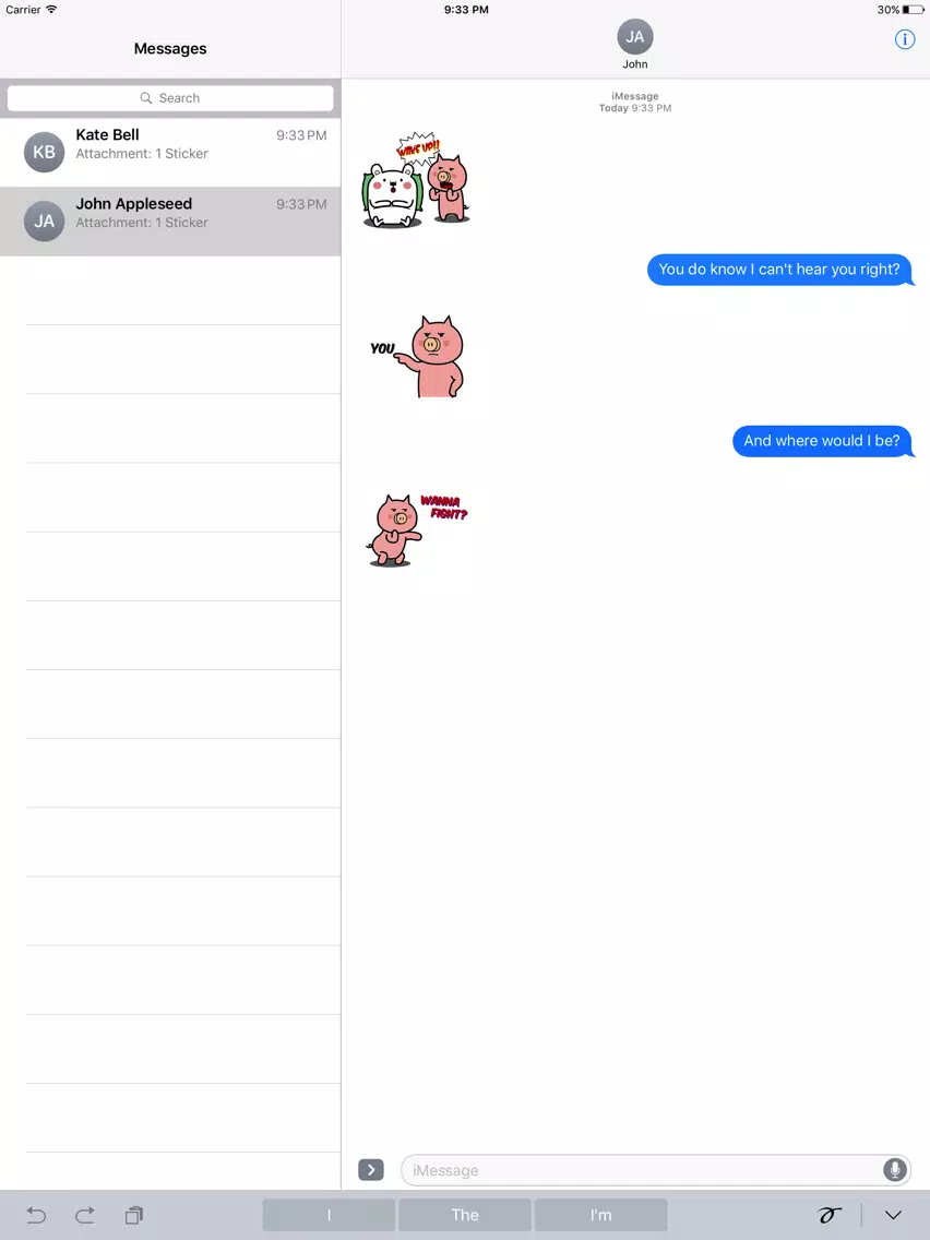 Animated PIg and BEAr Stickers iPad  Screenshots