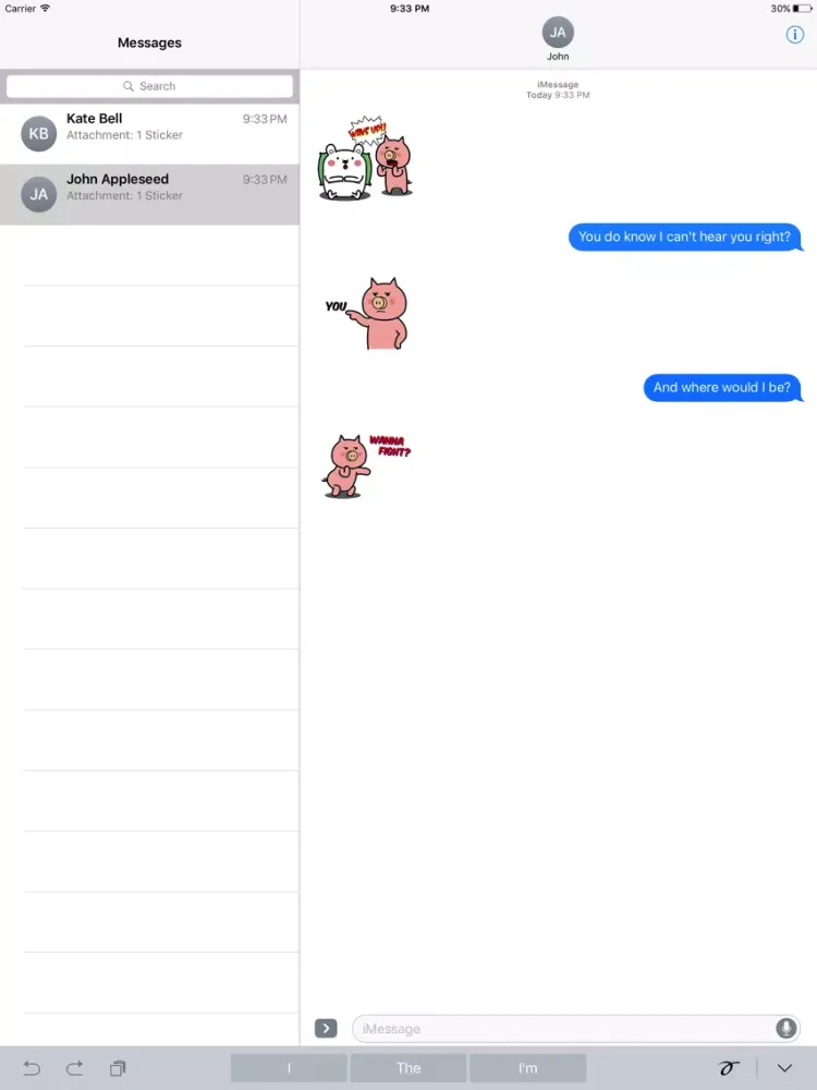 Animated PIg and BEAr Stickers iPad 应用截图