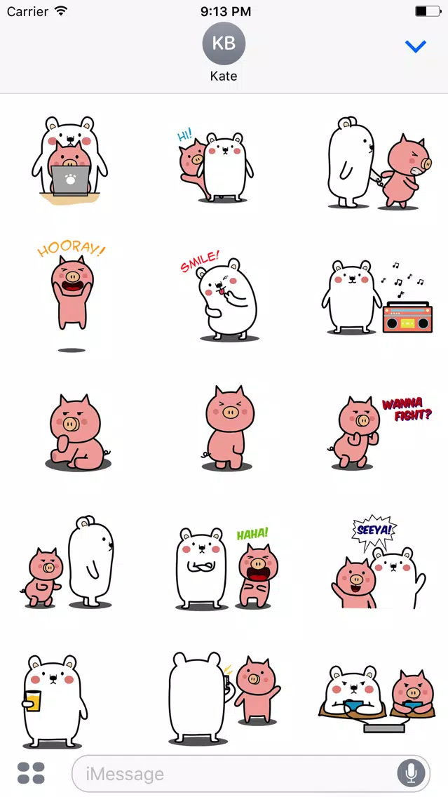 Animated PIg and BEAr Stickers Screenshots