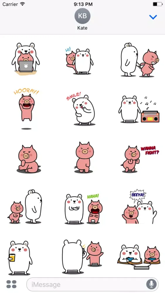 Animated PIg and BEAr Stickers应用截图