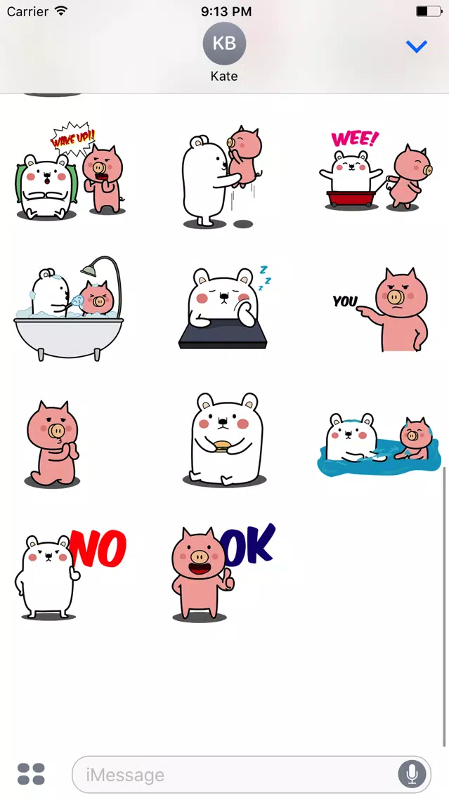 Animated PIg and BEAr Stickers Screenshots
