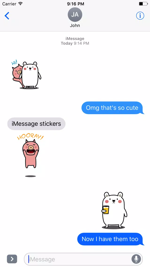Animated PIg and BEAr Stickers Screenshots