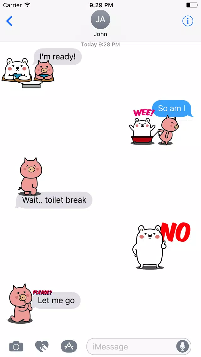 Animated PIg and BEAr Stickers Screenshots