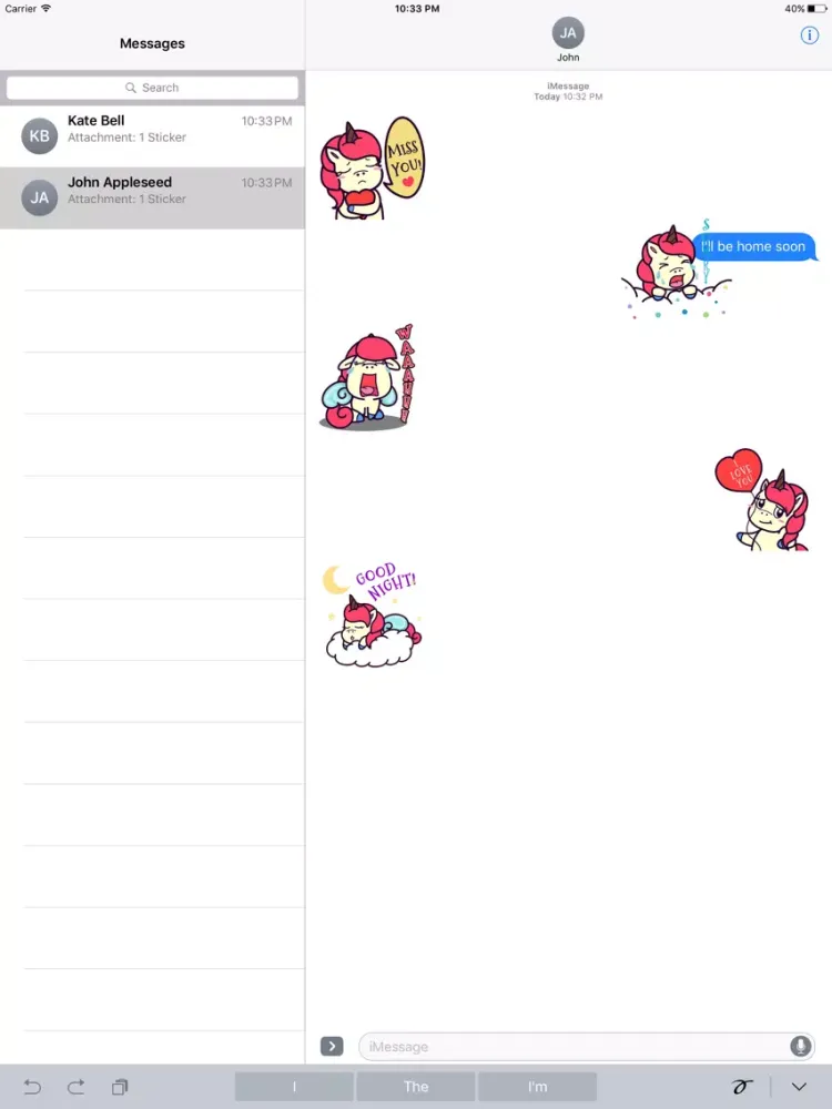 Скриншоты Animated Pink Unicorn Stickers iPad 