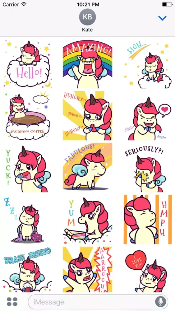Скриншоты Animated Pink Unicorn Stickers