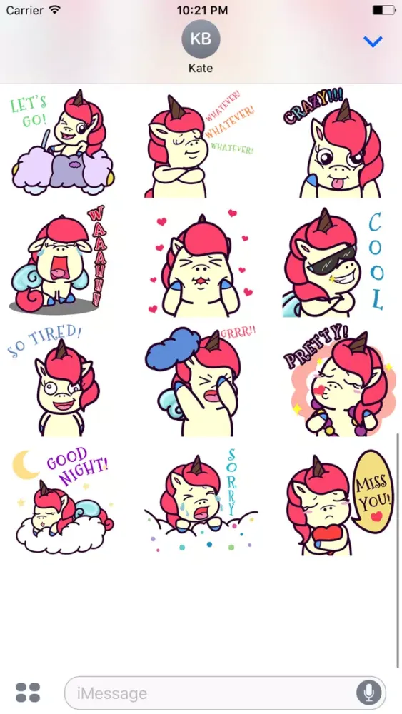 Скриншоты Animated Pink Unicorn Stickers