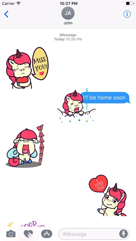 Скриншоты Animated Pink Unicorn Stickers