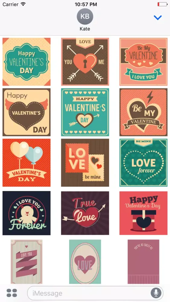 Tangkapan skrin Animated Retro Valentine's Day Stickers