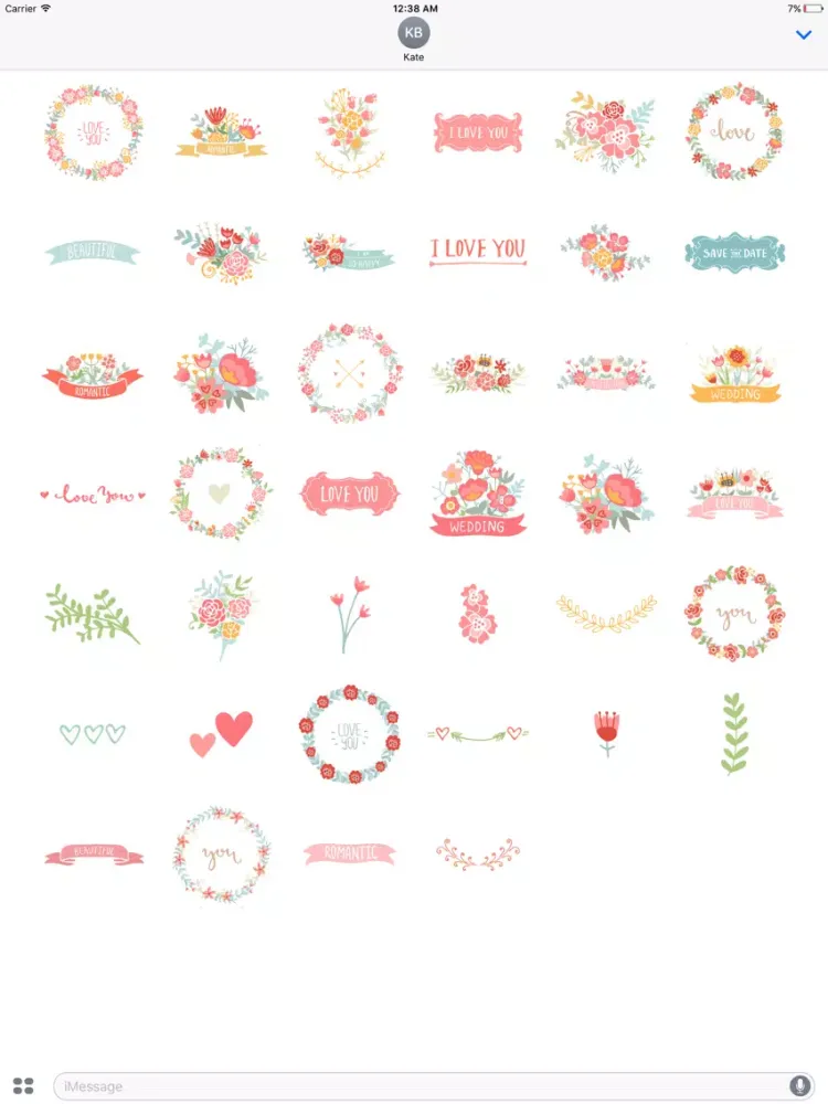 A Very Romantic Sticker Pack iPad  Screenshots