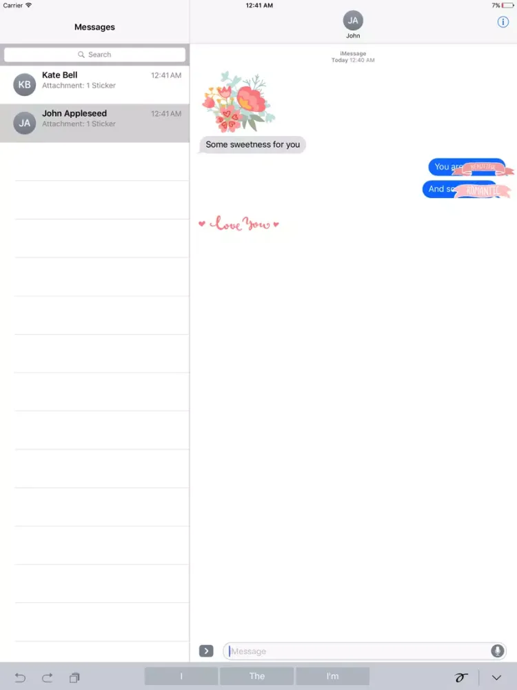 A Very Romantic Sticker Pack iPad  Screenshots