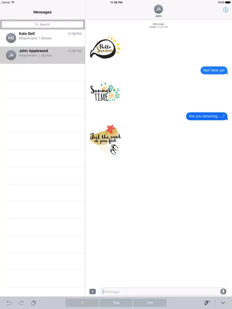 Capturas de tela do Animated Summer Quote Stickers iPad 