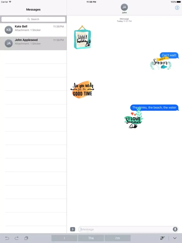 Capturas de tela do Animated Summer Quote Stickers iPad 