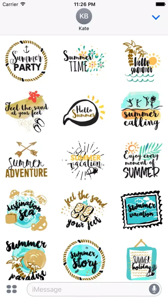 Capturas de tela do Animated Summer Quote Stickers