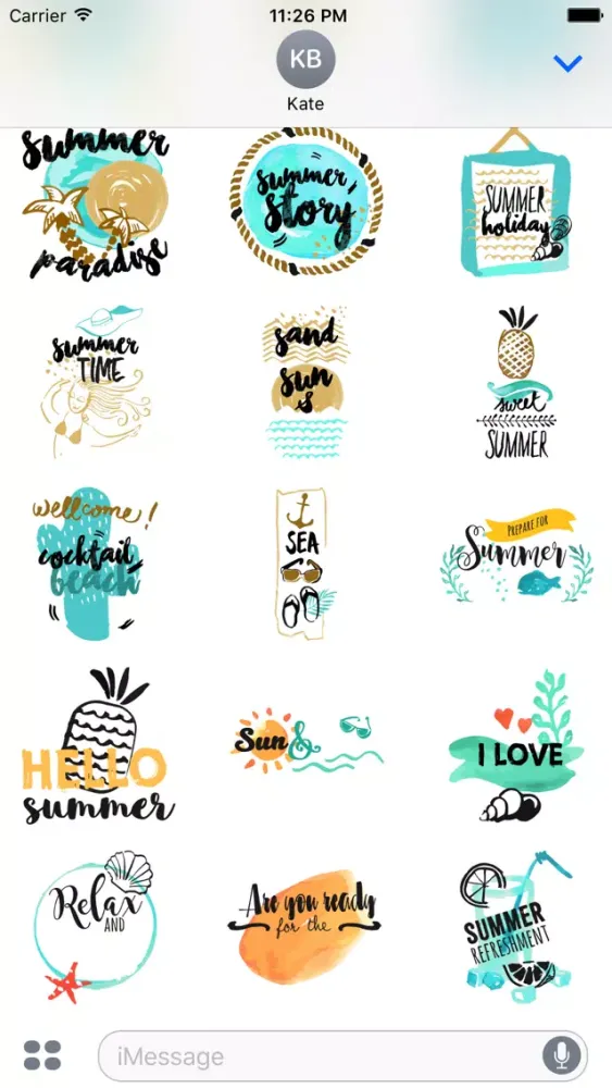 Capturas de tela do Animated Summer Quote Stickers