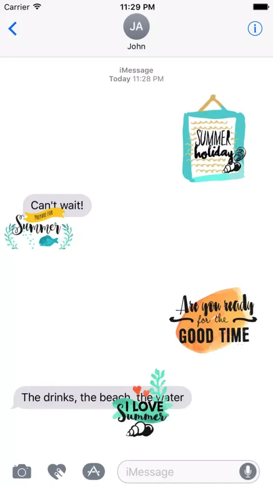 Capturas de tela do Animated Summer Quote Stickers