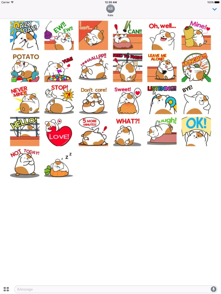 Animated Very Fat Hamster Stickers iPad 应用截图
