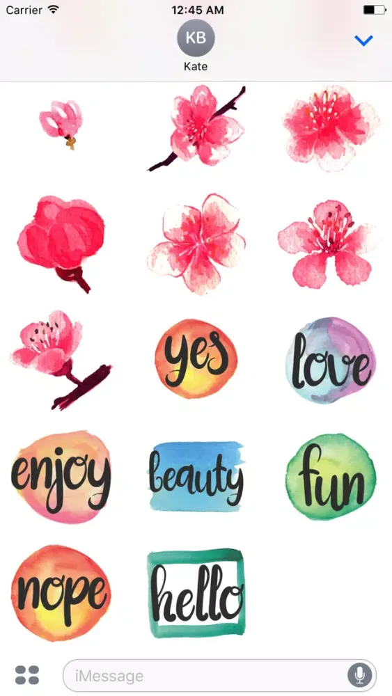 Watercolor Cherry Blossom Sticker Pack应用截图