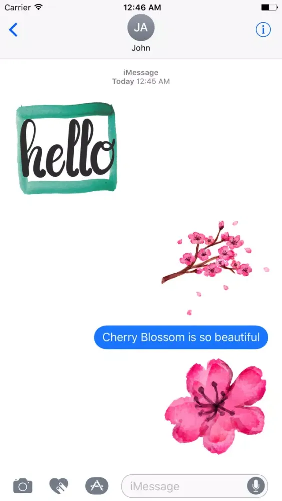 Watercolor Cherry Blossom Sticker Pack应用截图
