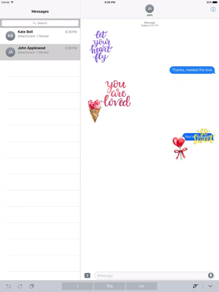 Captures d'écran de Watercolor Love, Gifts & Quotes Stickers iPad 
