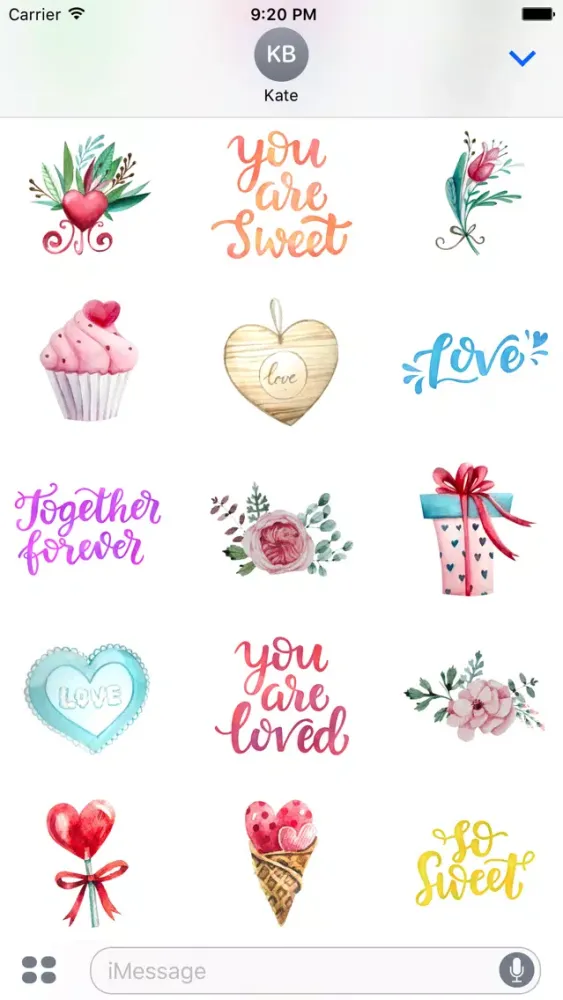 Captures d'écran de Watercolor Love, Gifts & Quotes Stickers