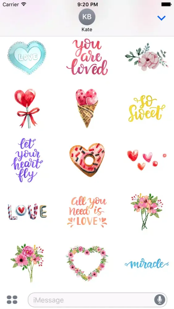 Captures d'écran de Watercolor Love, Gifts & Quotes Stickers