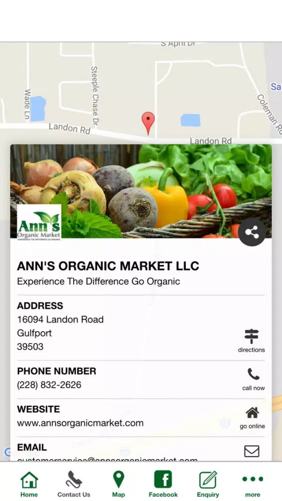 Tangkapan layar ANN'S ORGANIC MARKET