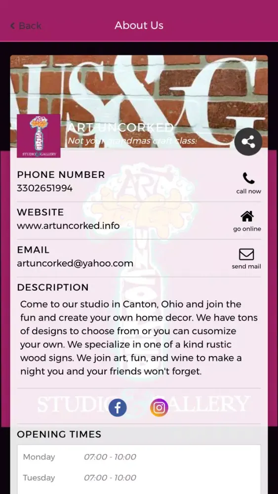 Art Uncorked Studio & Gallery App スクリーンショット