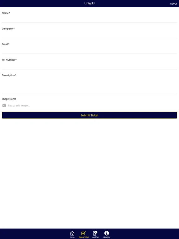 Tangkapan skrin Unigold Support App iPad 