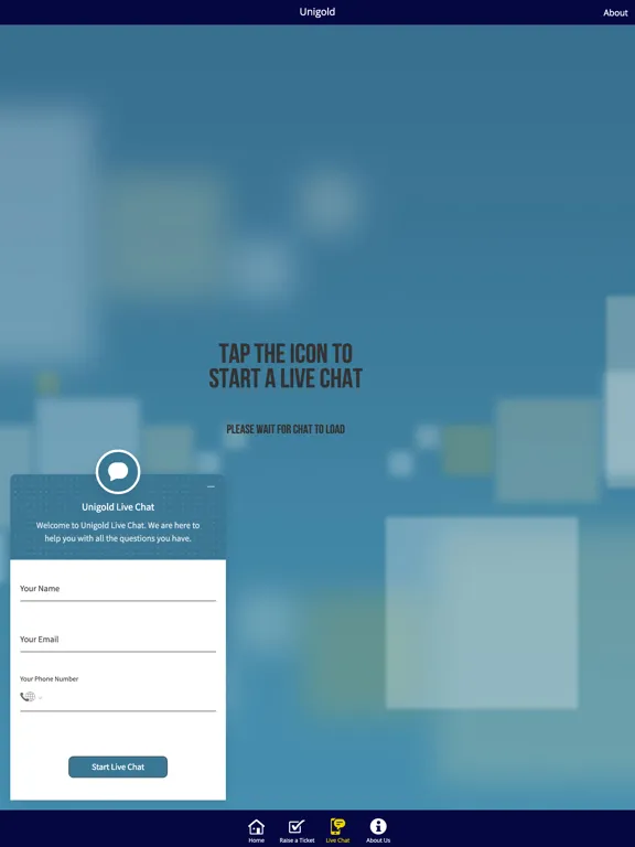 Tangkapan skrin Unigold Support App iPad 