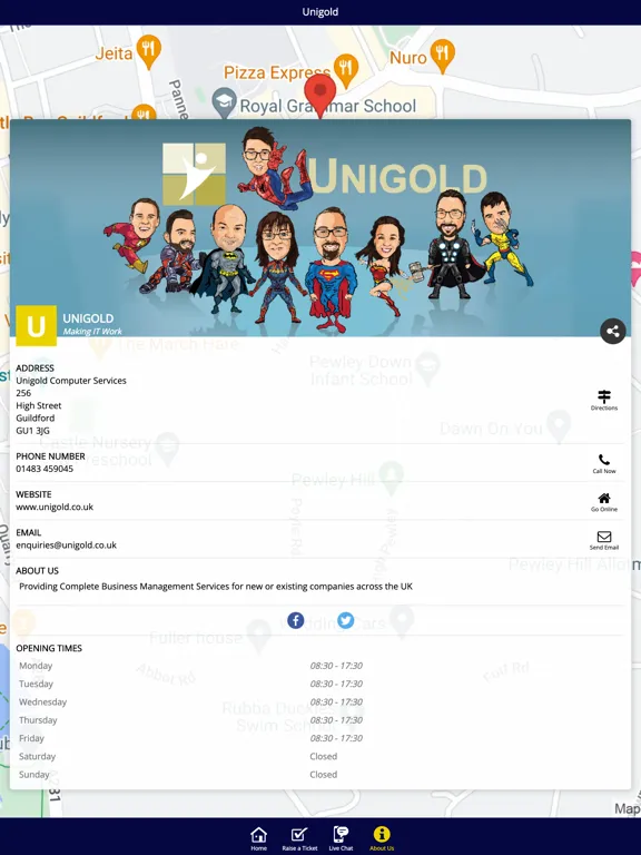 Tangkapan skrin Unigold Support App iPad 