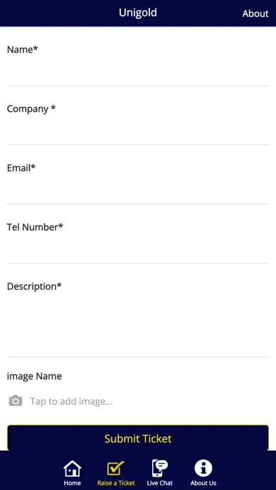 Tangkapan skrin Unigold Support App