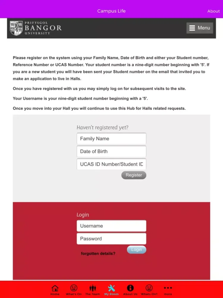Campus Life Bangor University iPad 应用截图