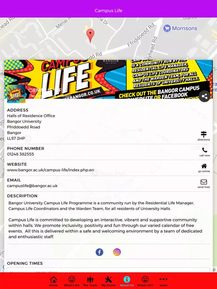 Campus Life Bangor University iPad 应用截图