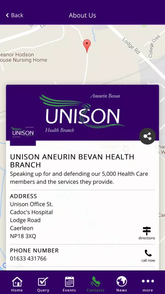 Ảnh chụp màn hình của Unison Aneurin Bevan Health