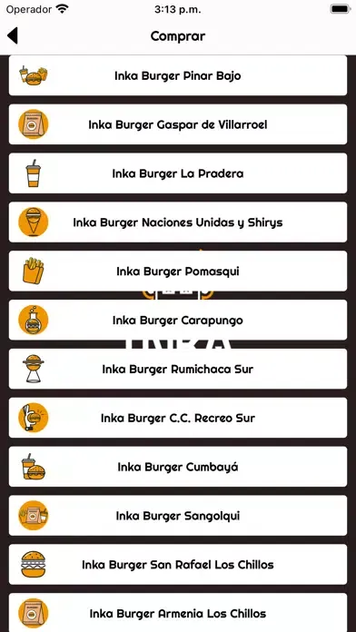 Zrzuty ekranu Inka Burger.