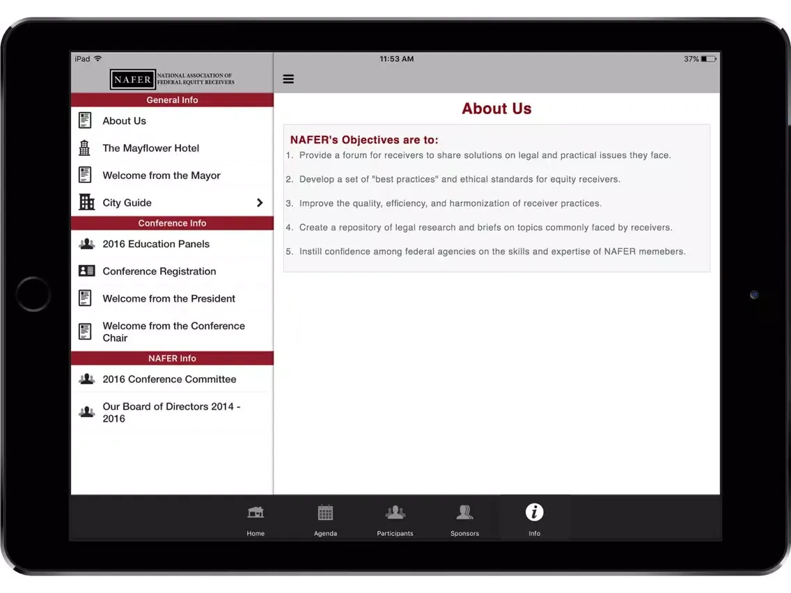 ภาพหน้าจอของ NAFER 2017 Annual Conference iPad 