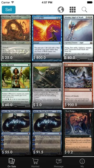 Скриншоты MTG NearBuy