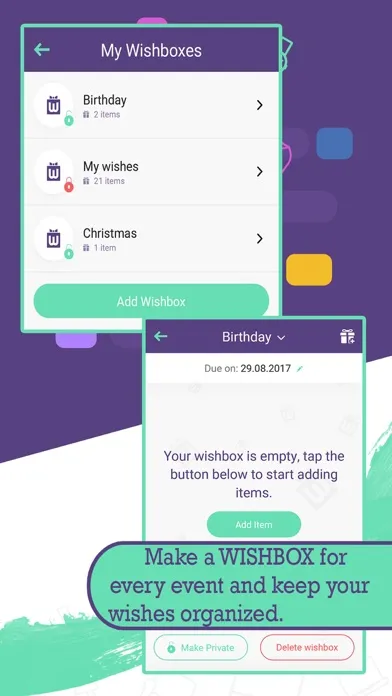WishBox Application स्क्रीनशॉट