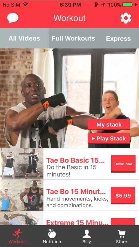 ภาพหน้าจอของ Billy Blanks Tae Bo Fitness