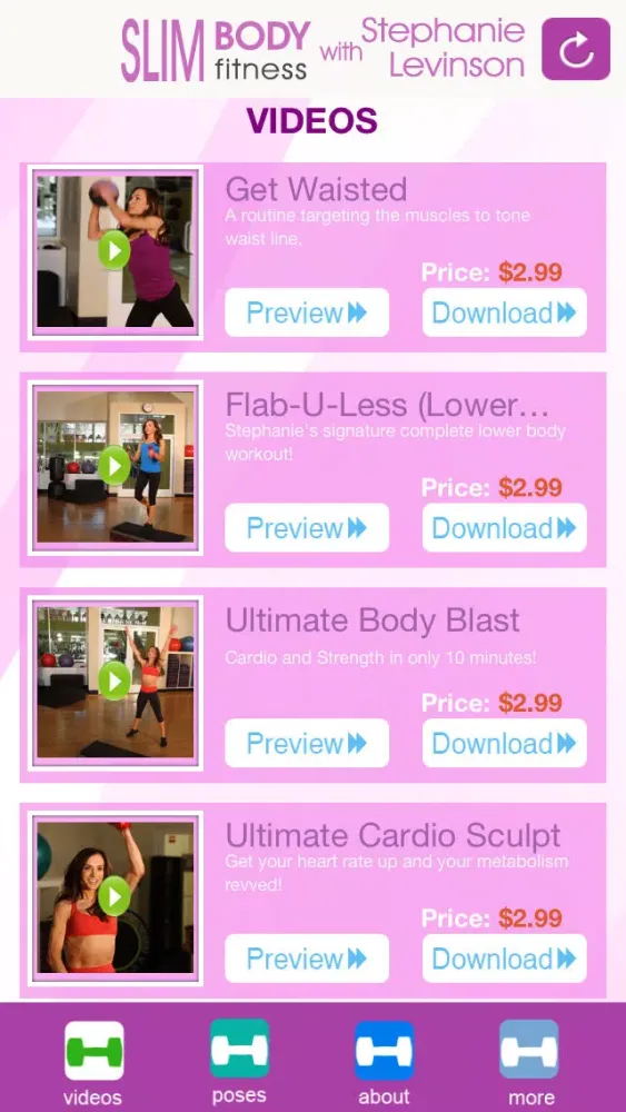 Tangkapan layar Slim Body Fitness with Stephanie Levinson